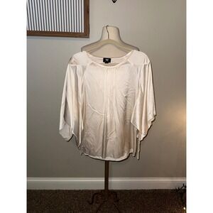 W by Worth Cream Silk Blend Dolman Sleeve Blouse Top Women's Medium